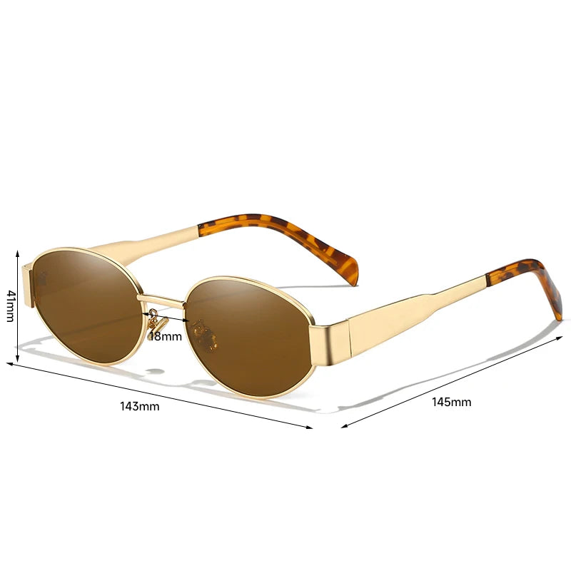 New Sunglasses For Women And Men UV400 Sun Glasses Alloy Oval Eyewear