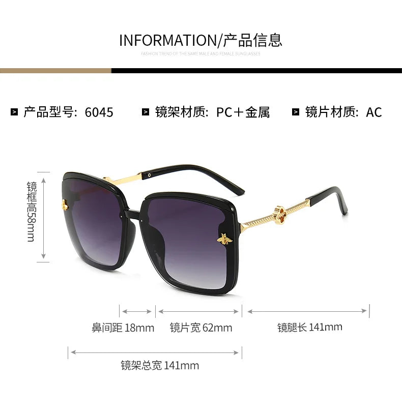 Sunglasses Woman 2024 Luxury Brand Designer Fashion Unisex High Quality Sun Glasses Eyewear Ladies Female Square Glasses UV400